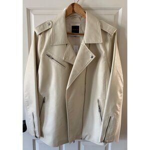 Lane Bryant Faux Leather Moto Jacket 22/24 Cream